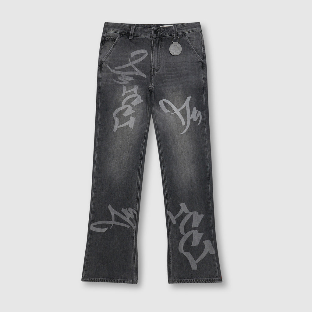 Ettore Lichtgrijze Flare Jeans