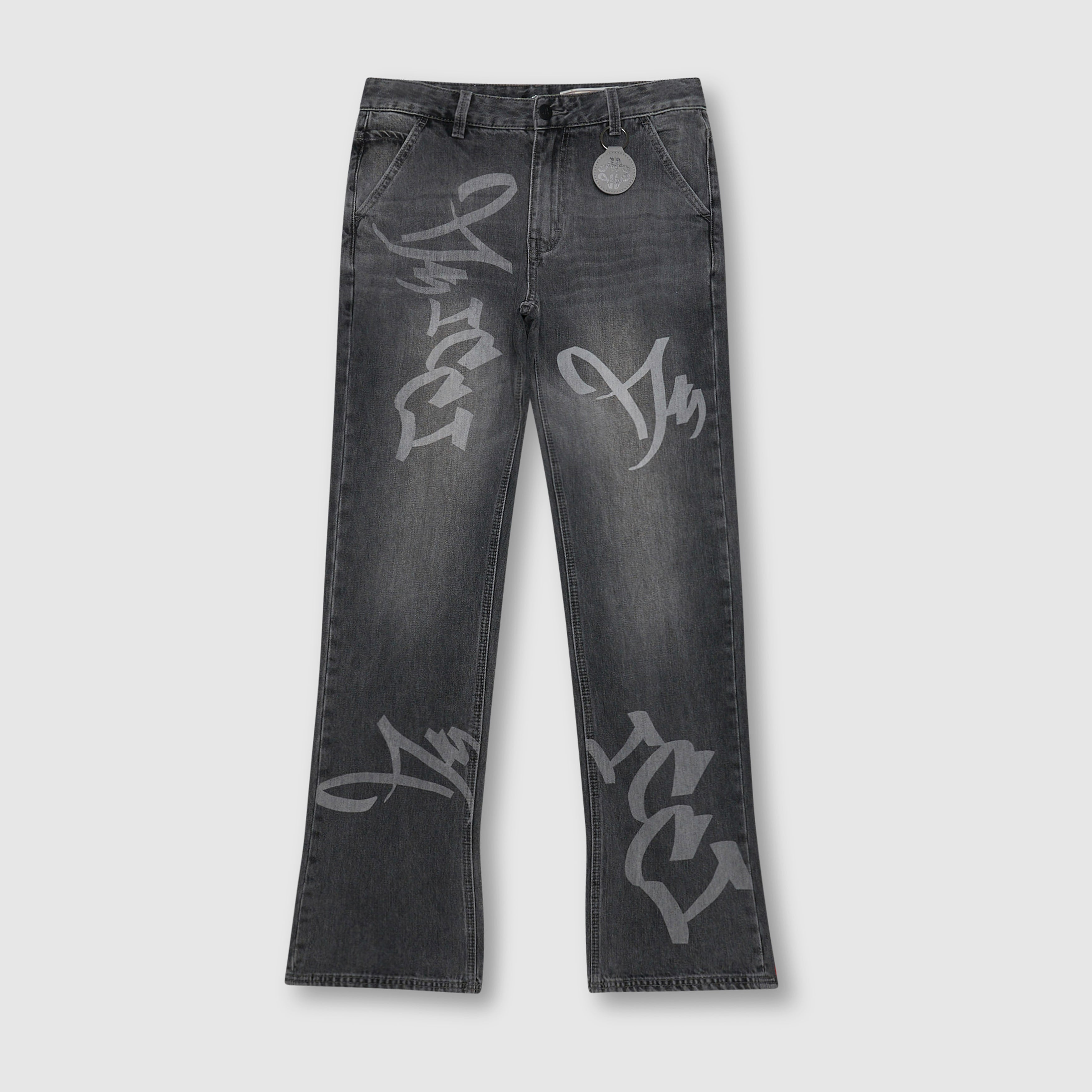 Ettore Lichtgrijze Flare Jeans