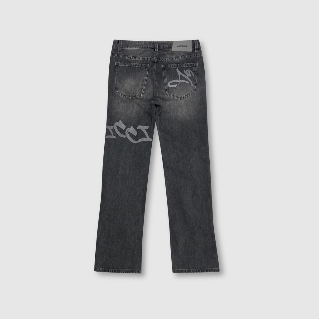 Ettore Lichtgrijze Flare Jeans