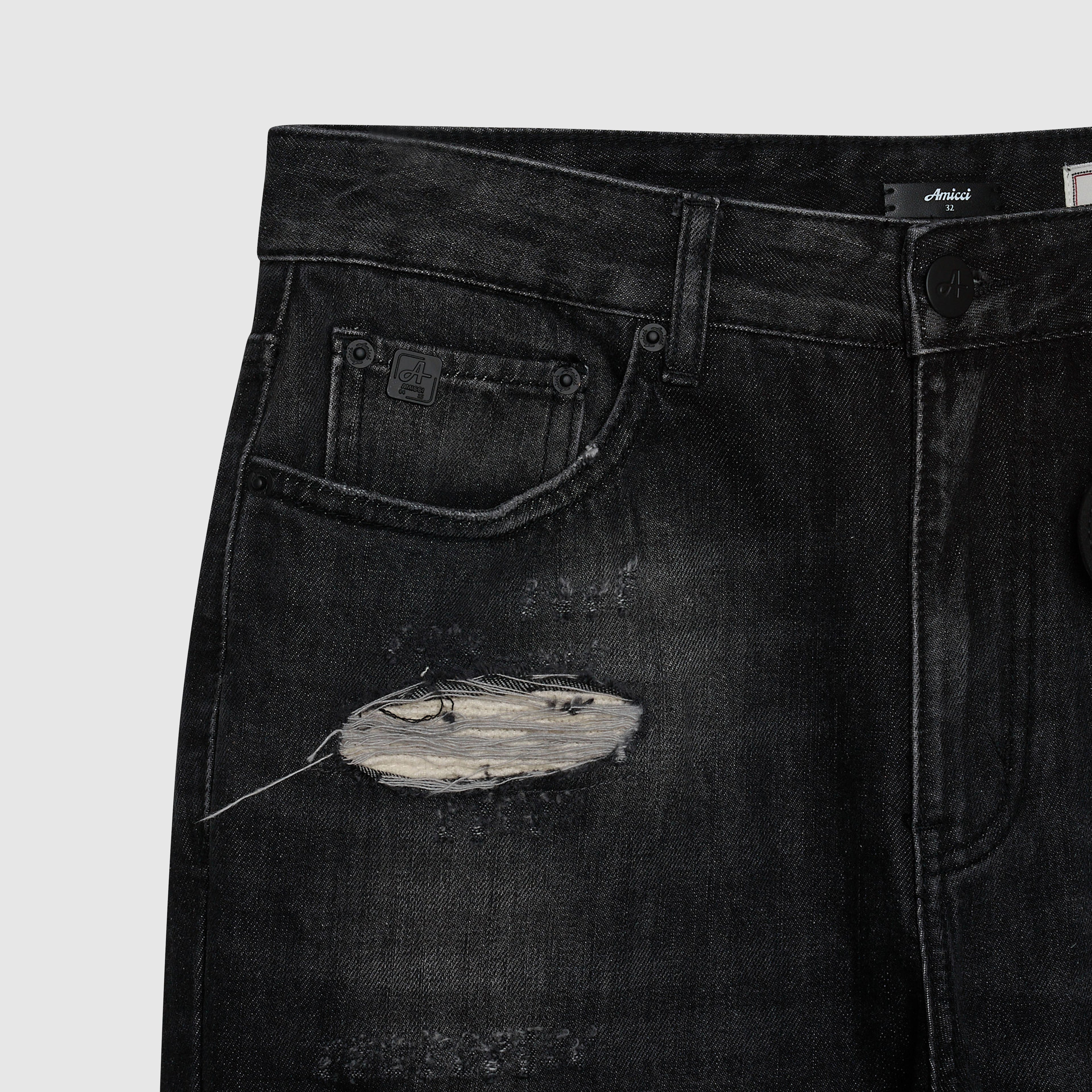 Trivoni Schwarze Flare-Jeans