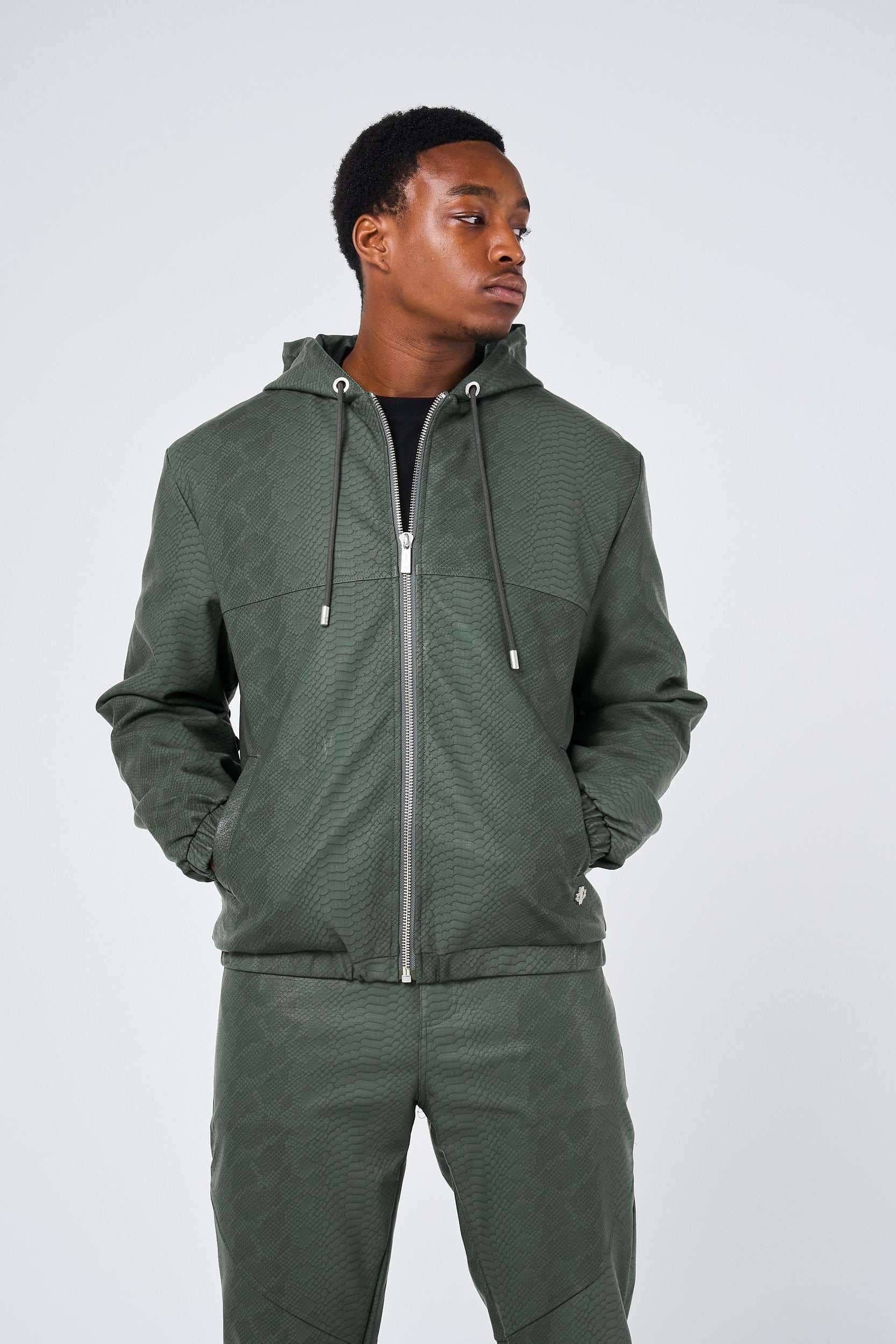 Isandro Croc Leather Jacket