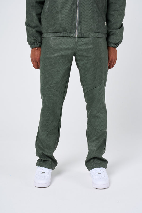 Isandro Khaki Krokoleer Broek
