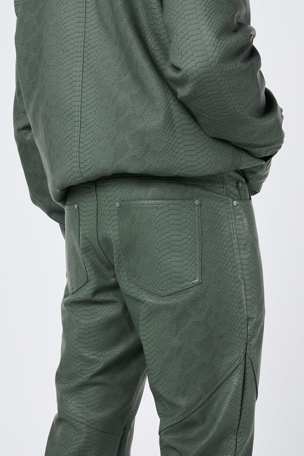 Isandro Khaki Krokoleer Broek