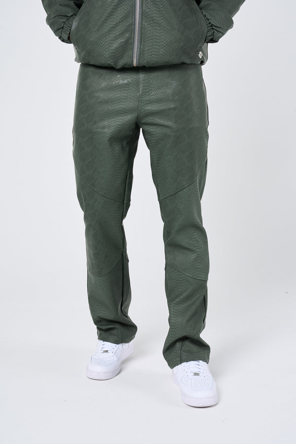 Isandro Khaki Krokoleer Broek