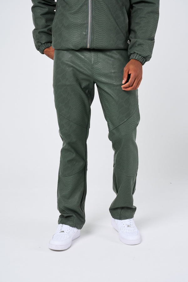 Isandro Khaki Krokoleer Broek