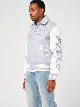 Lusso Grey Varsity Jacket