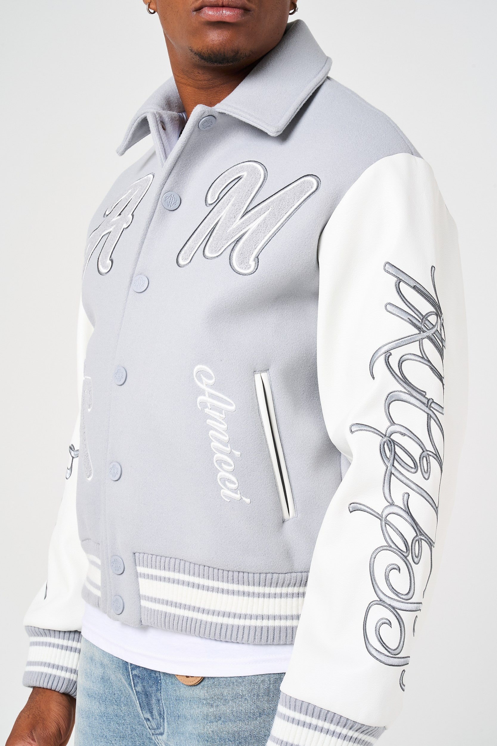 Lusso Grey Varsity Jacket – Amicci