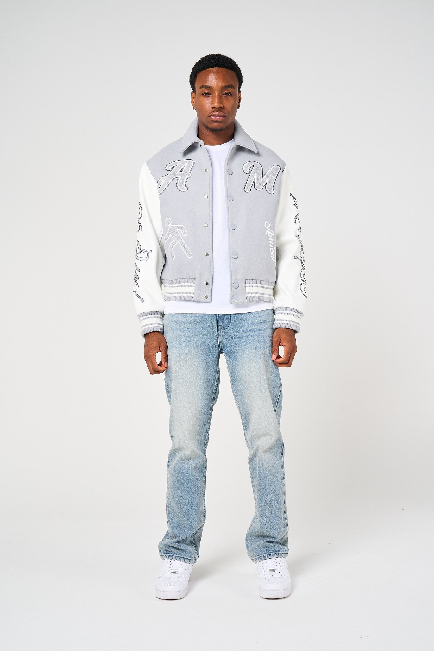 Amicci スタジャン Lサイズ Lusso Grey Varsity Jacket – Amicci