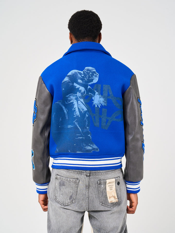 Taras Navy Varsity Jacket