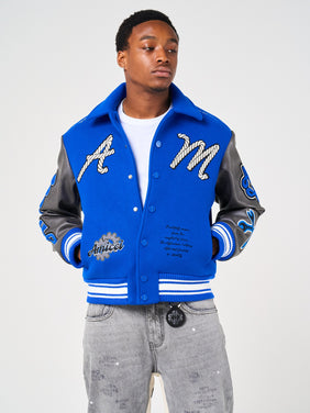Taras Navy Varsity Jacket