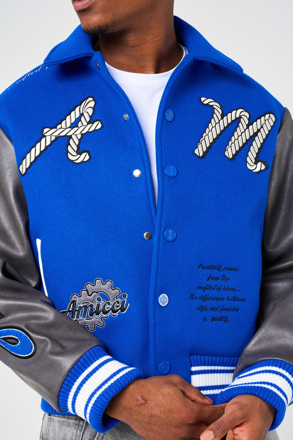 Taras Navy Varsity Jacket