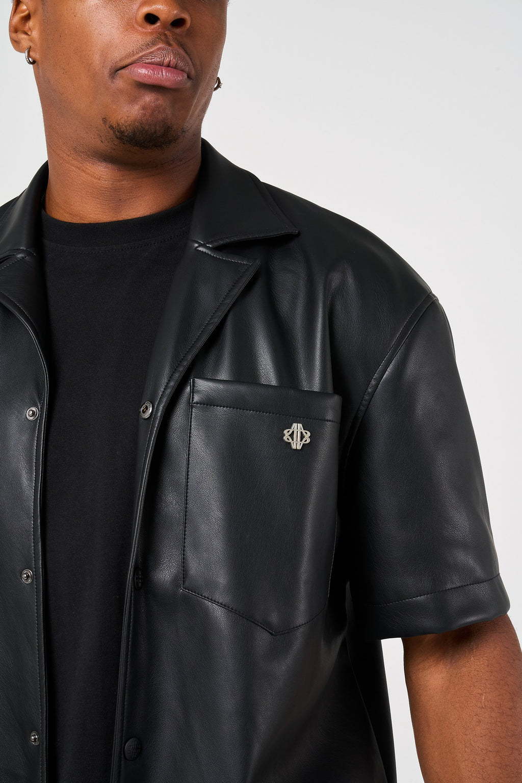 Drīver Leather Overshirt Black