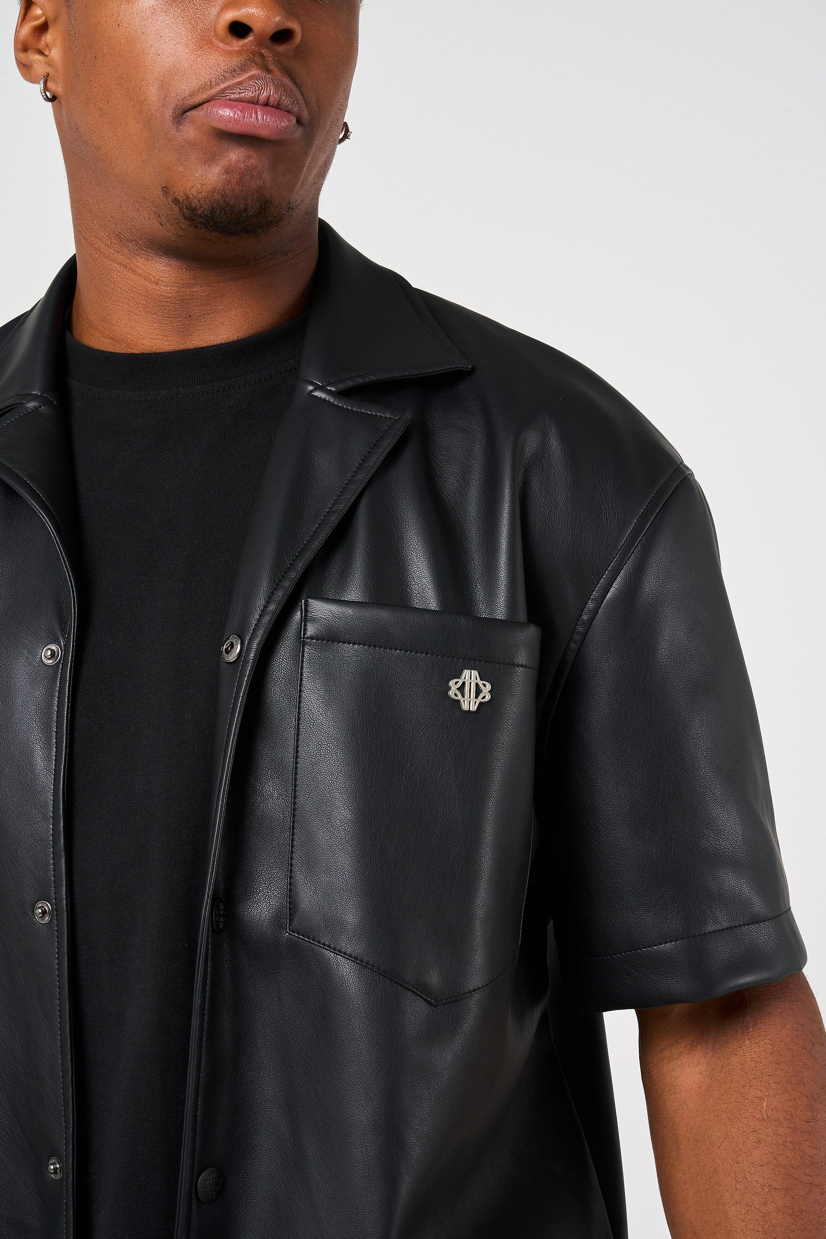 Drīver Leather Overshirt Black