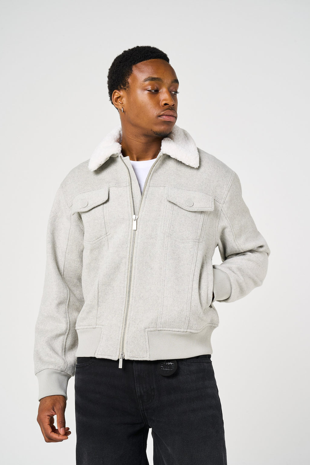 Varick Sherpa Collared Jacket