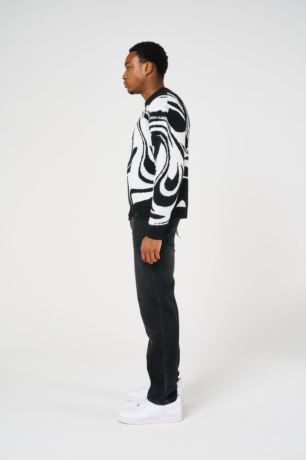 Pierce Black Knitted Sweatshirt