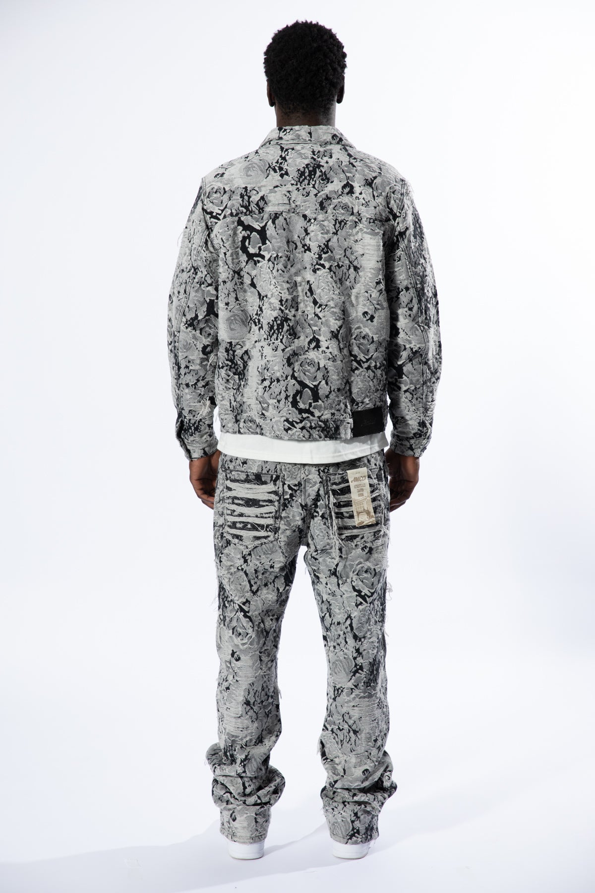 Amelio Jacquard Denim Jeans Schwarz