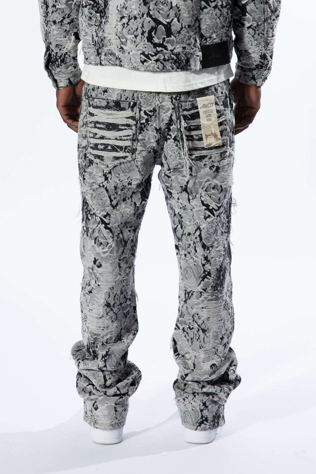 Amelio Jacquard Denim Jeans Schwarz