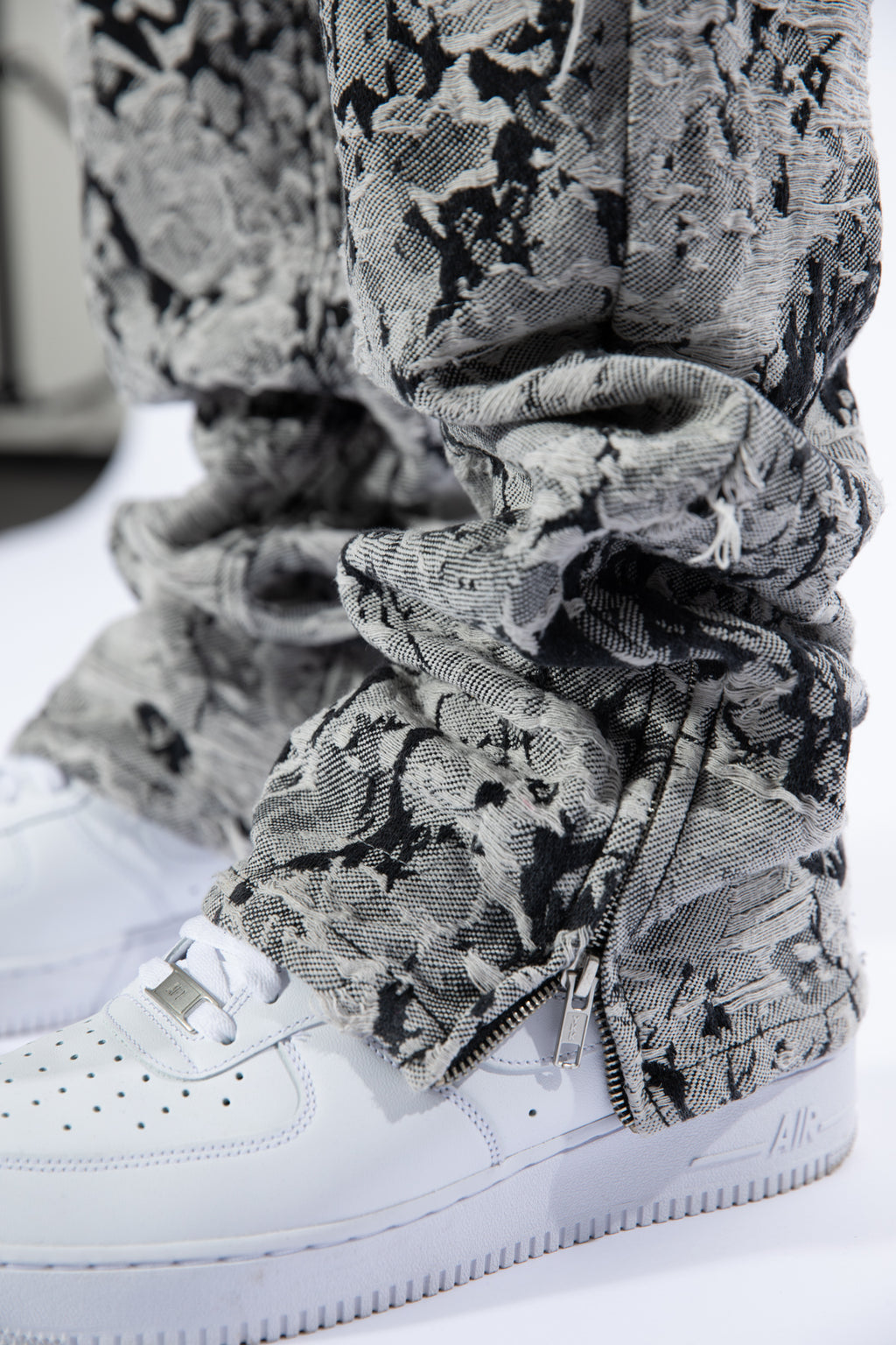 Amelio Jacquard Denim Jeans Schwarz