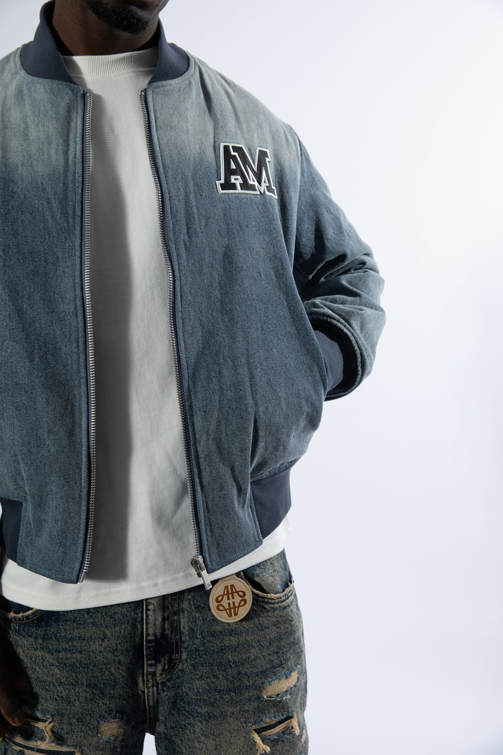 Veste Bomber en Jean Idalia Bleue