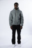 Rafel Leather Zip Hoodie Grey