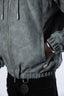 Rafel Leather Zip Hoodie Grey