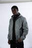 Rafel Leather Zip Hoodie Grey