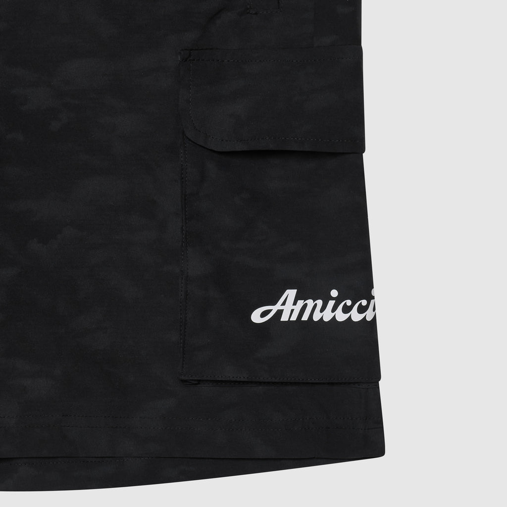 Almeria gemusterte Shorts Schwarz
