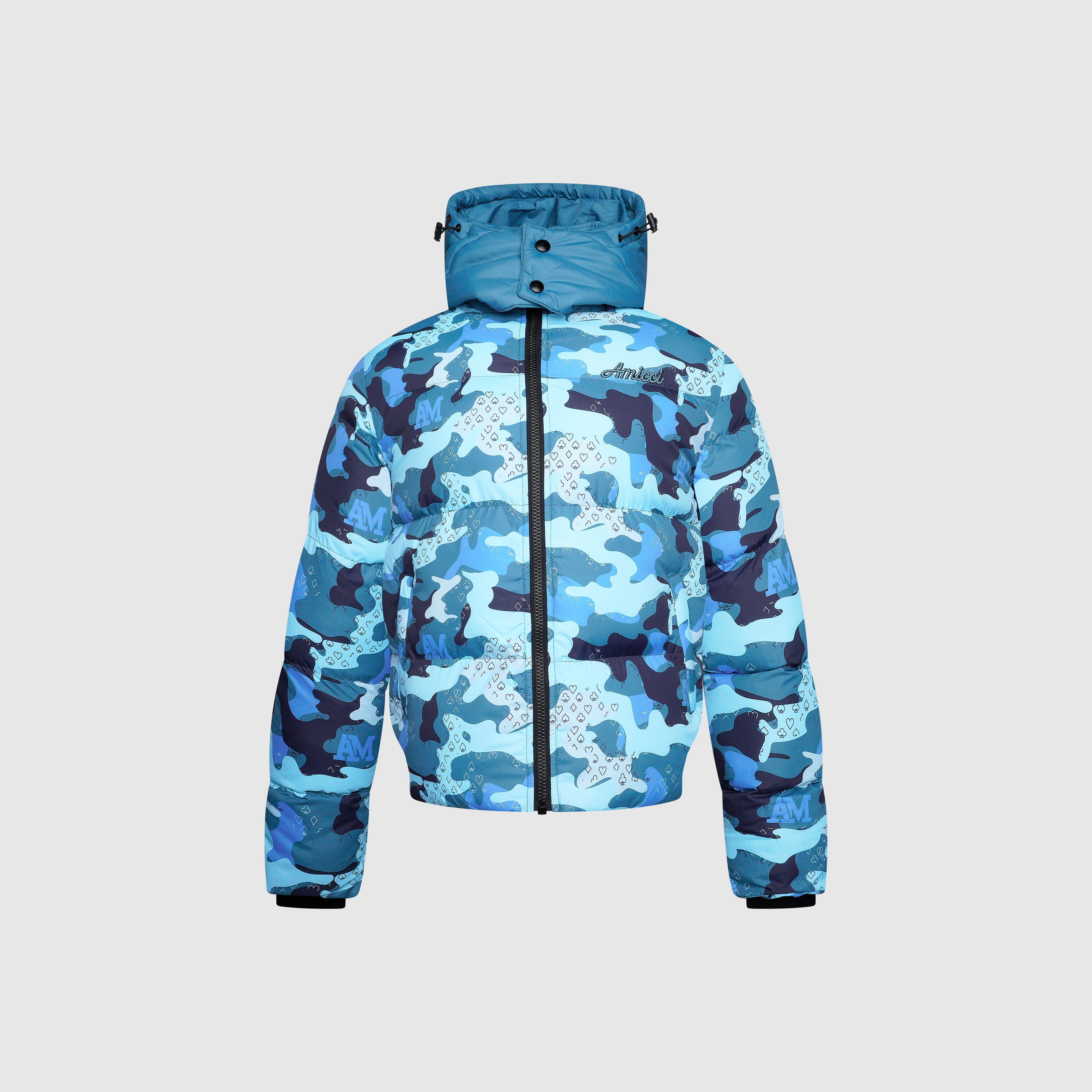Donte Blaue Camouflage Pufferjacke