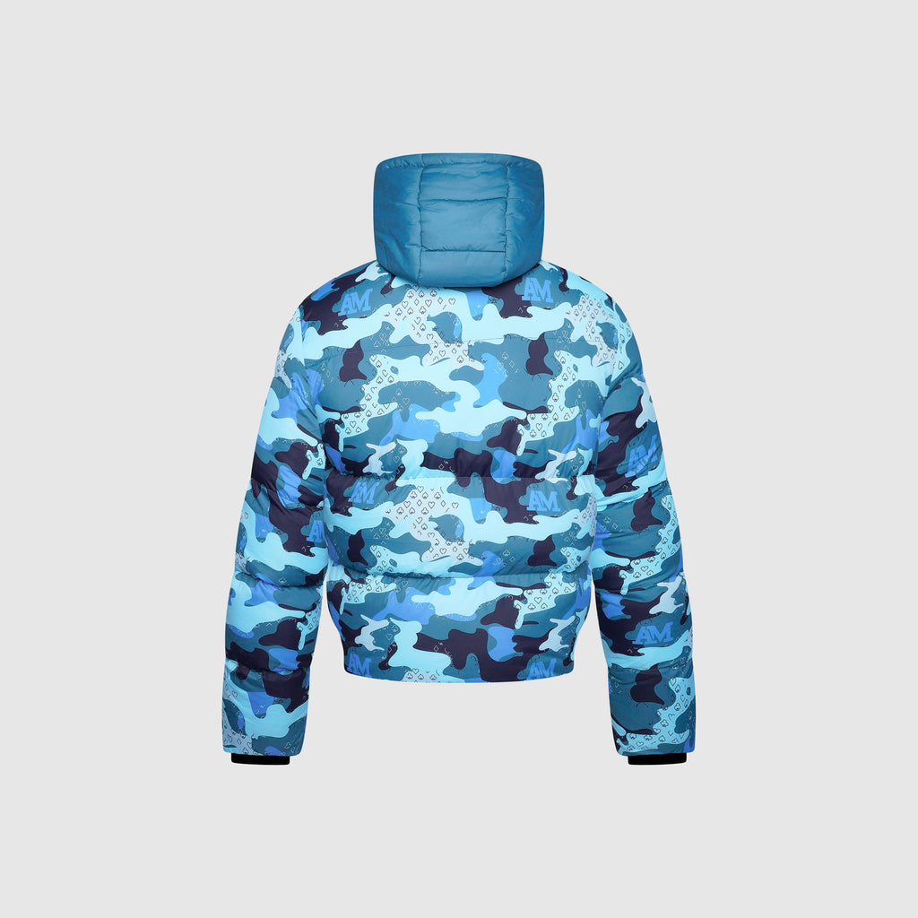 Donte Blaue Camouflage Pufferjacke