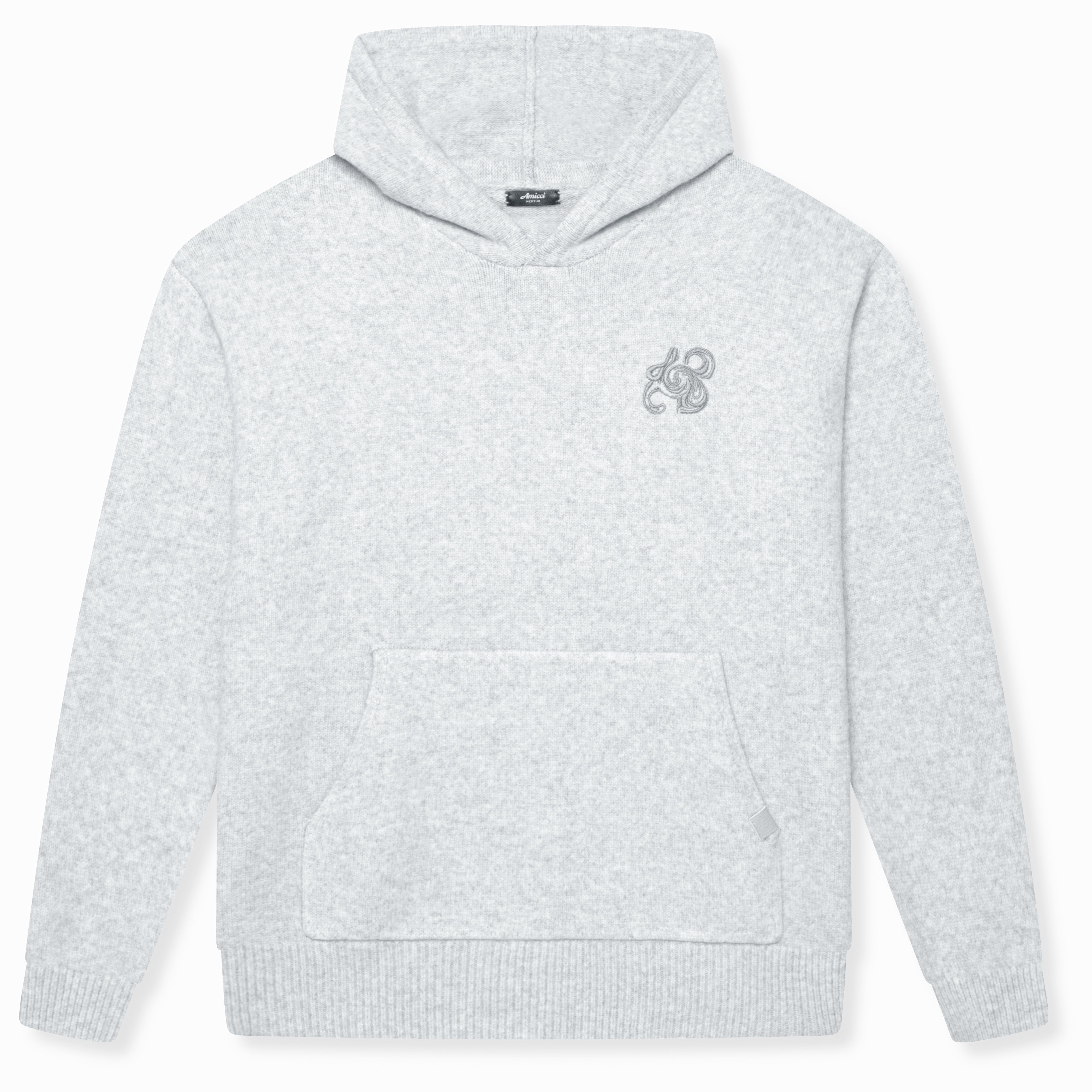 Amos Grey Knitted Hoodie – Amicci