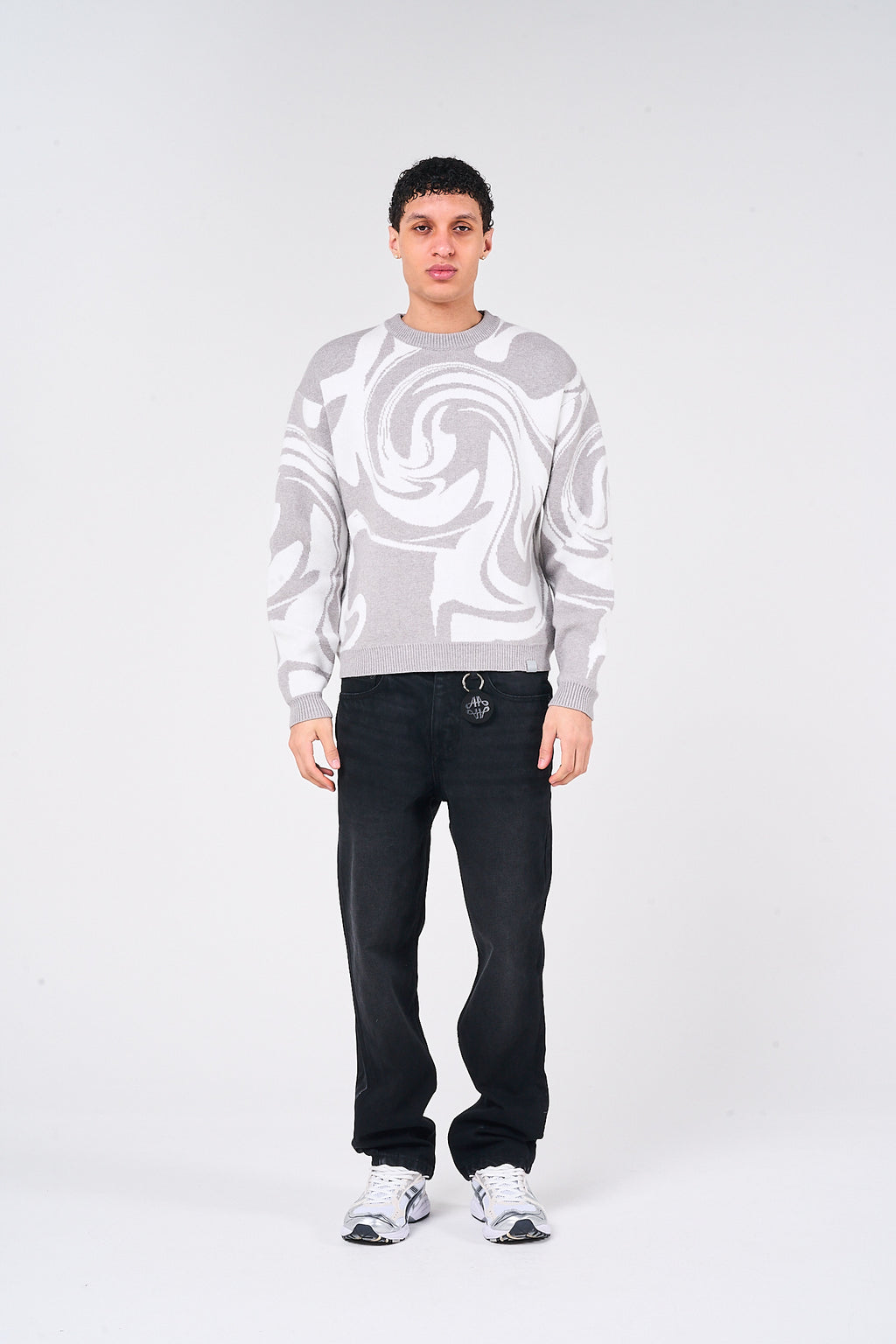 Pierce Grey Knitted Sweatshirt