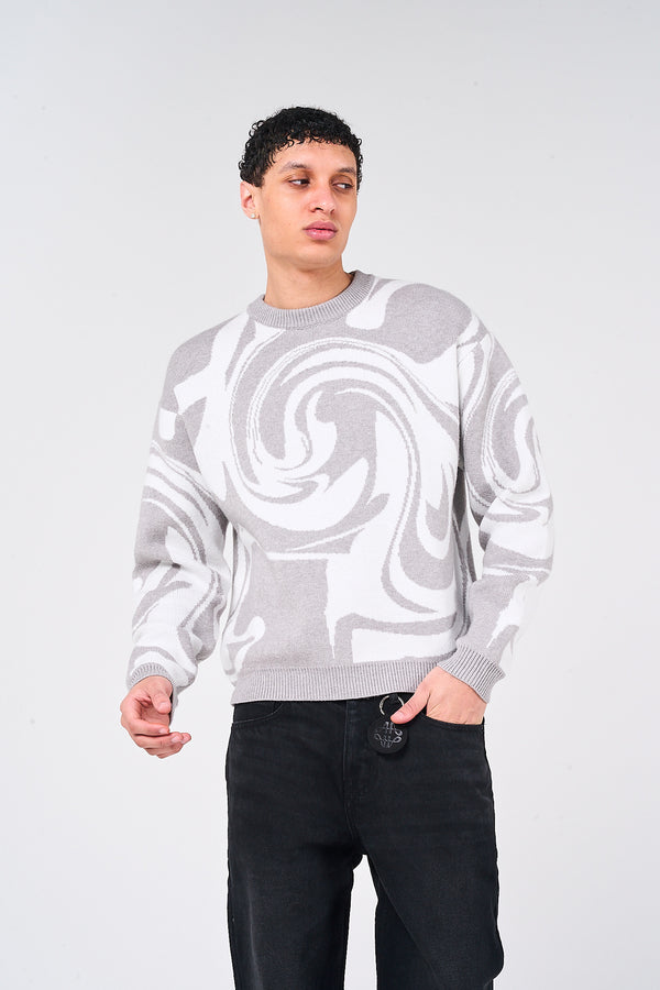 Pierce grijs gebreid sweatshirt