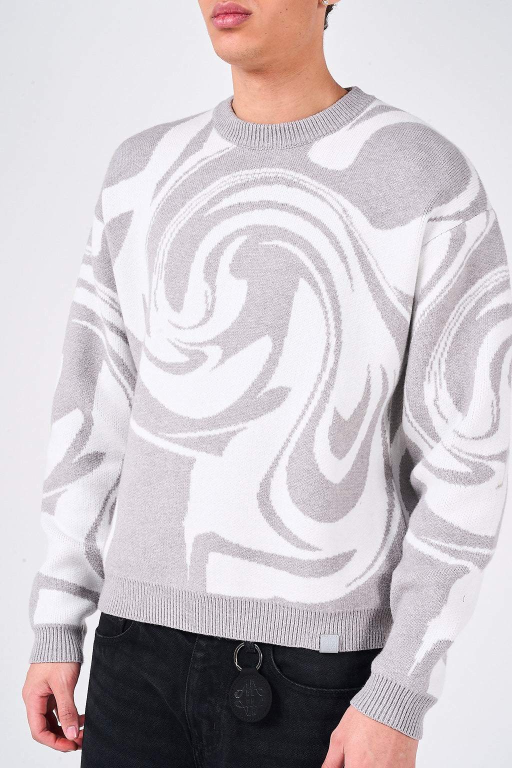 Pierce Grey Knitted Sweatshirt