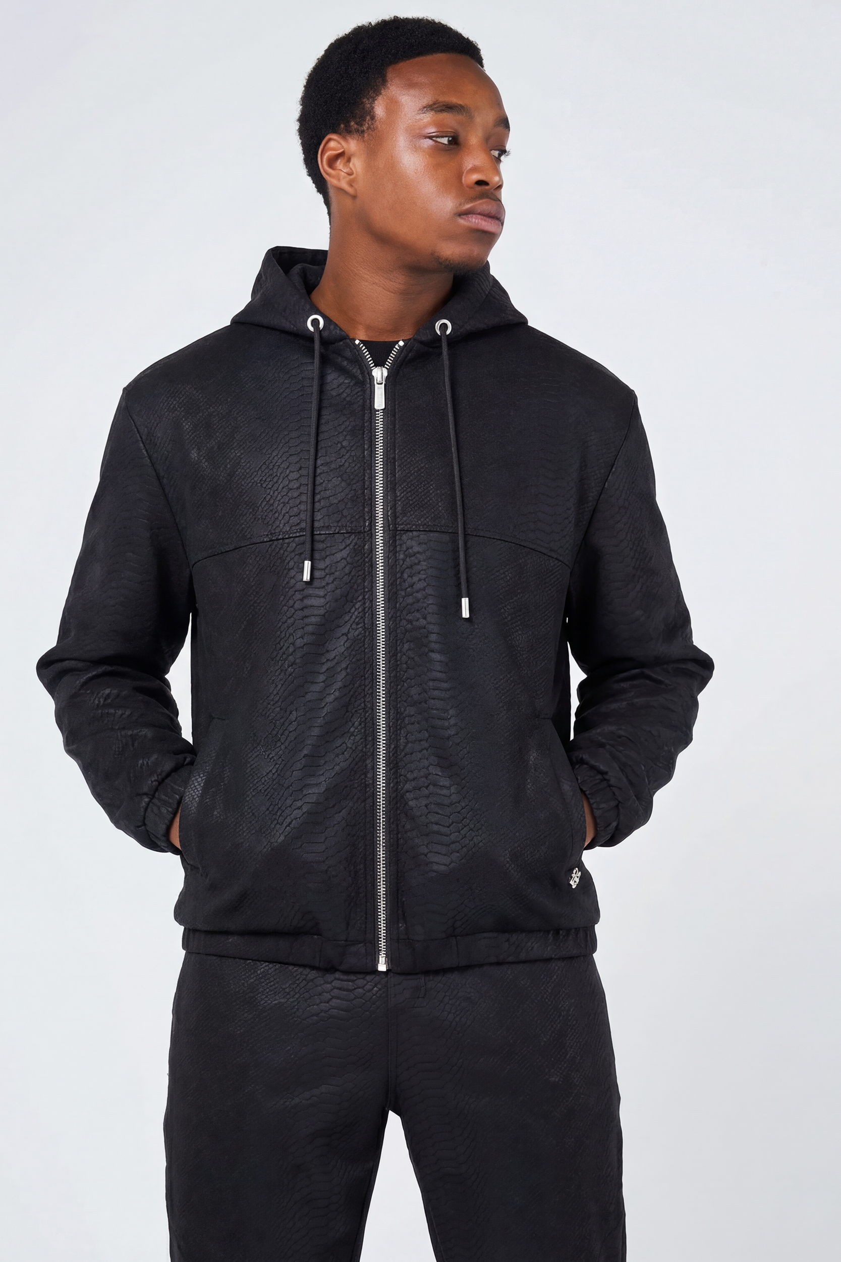 Isandro Croc Leather Jacket