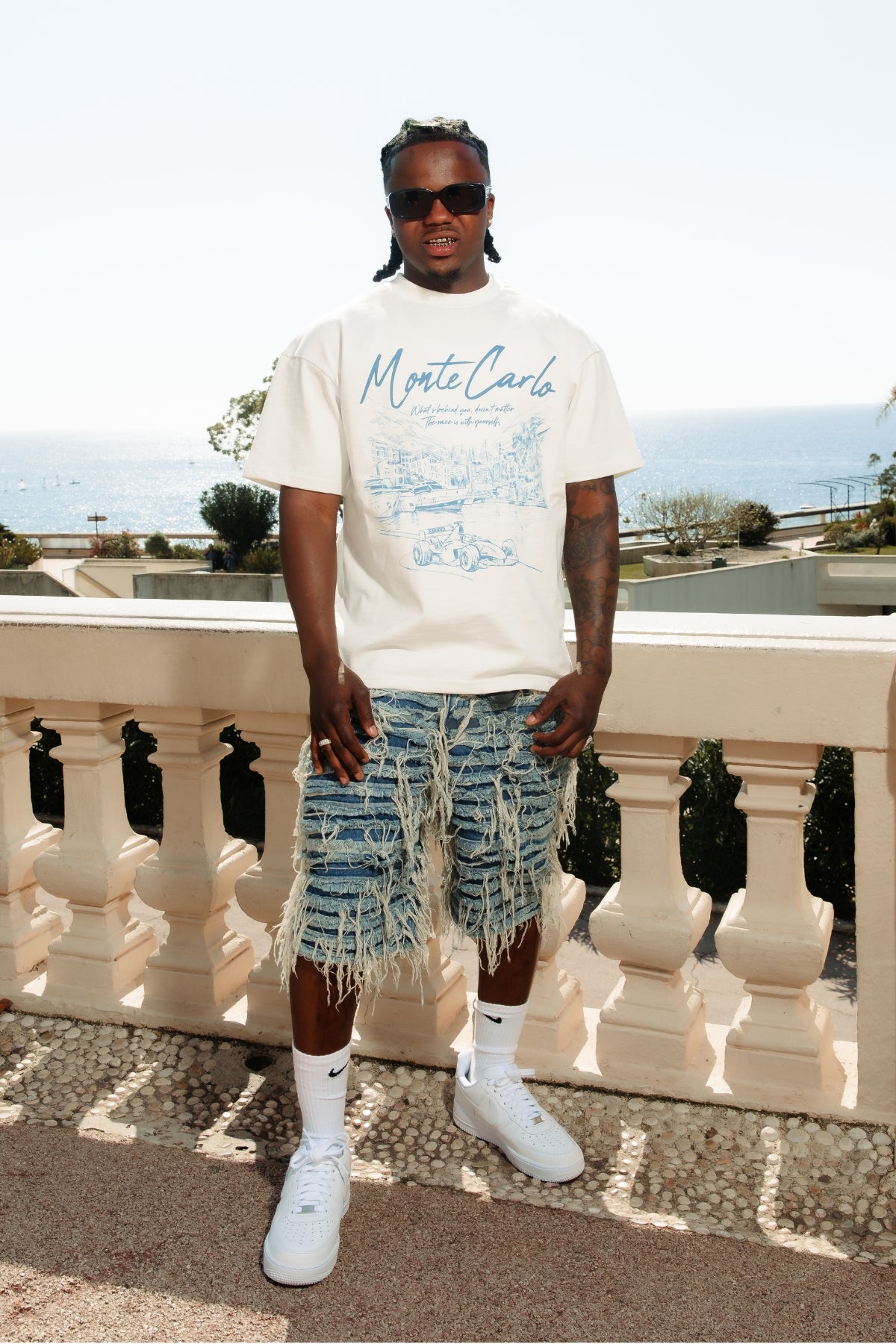 Sassari Frayed Blue Denim Shorts