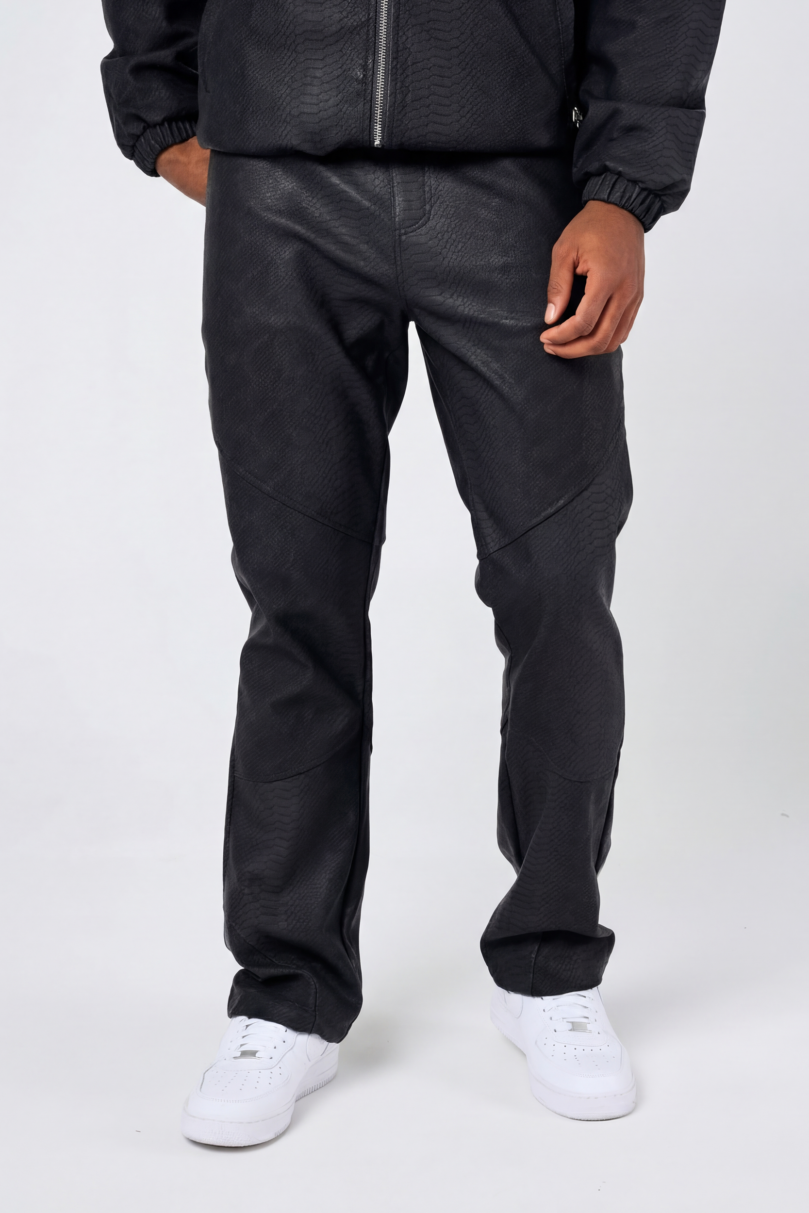 Isandro Croc Leather Pants