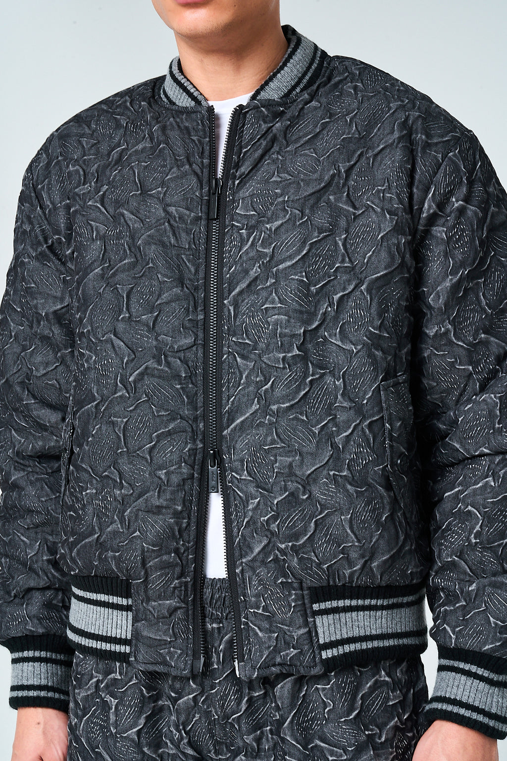 Fonsie Textured Bomber Jacket