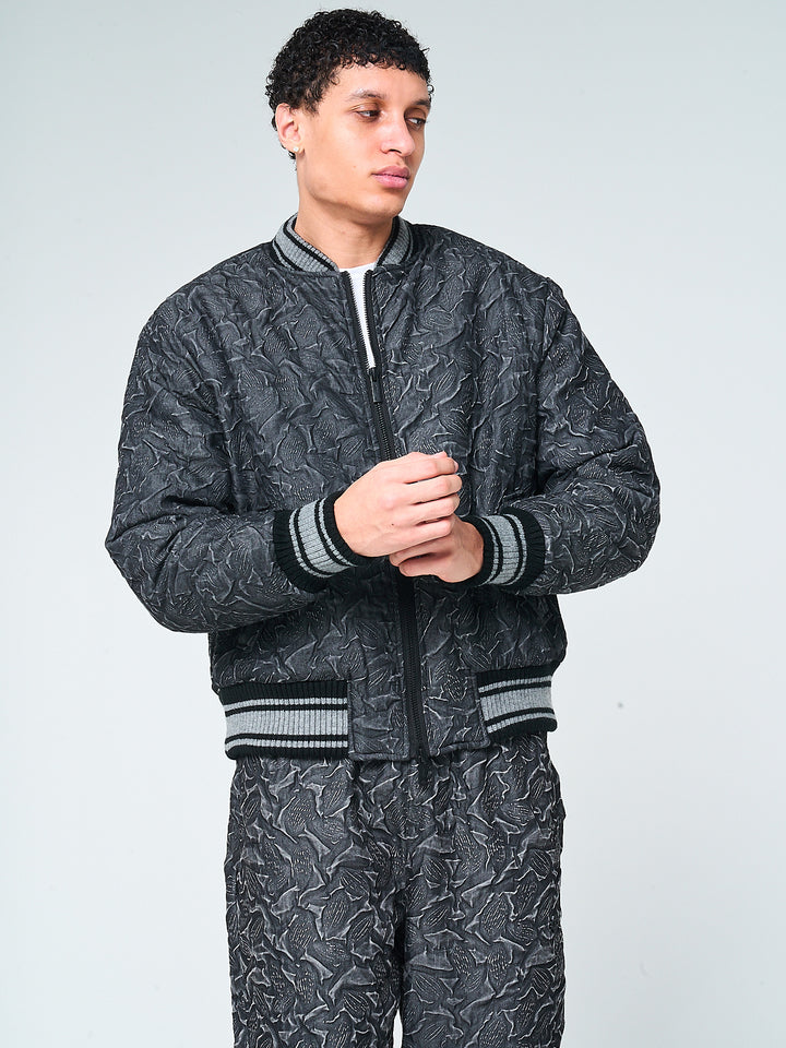 Fonsie Textured Bomber Jacket