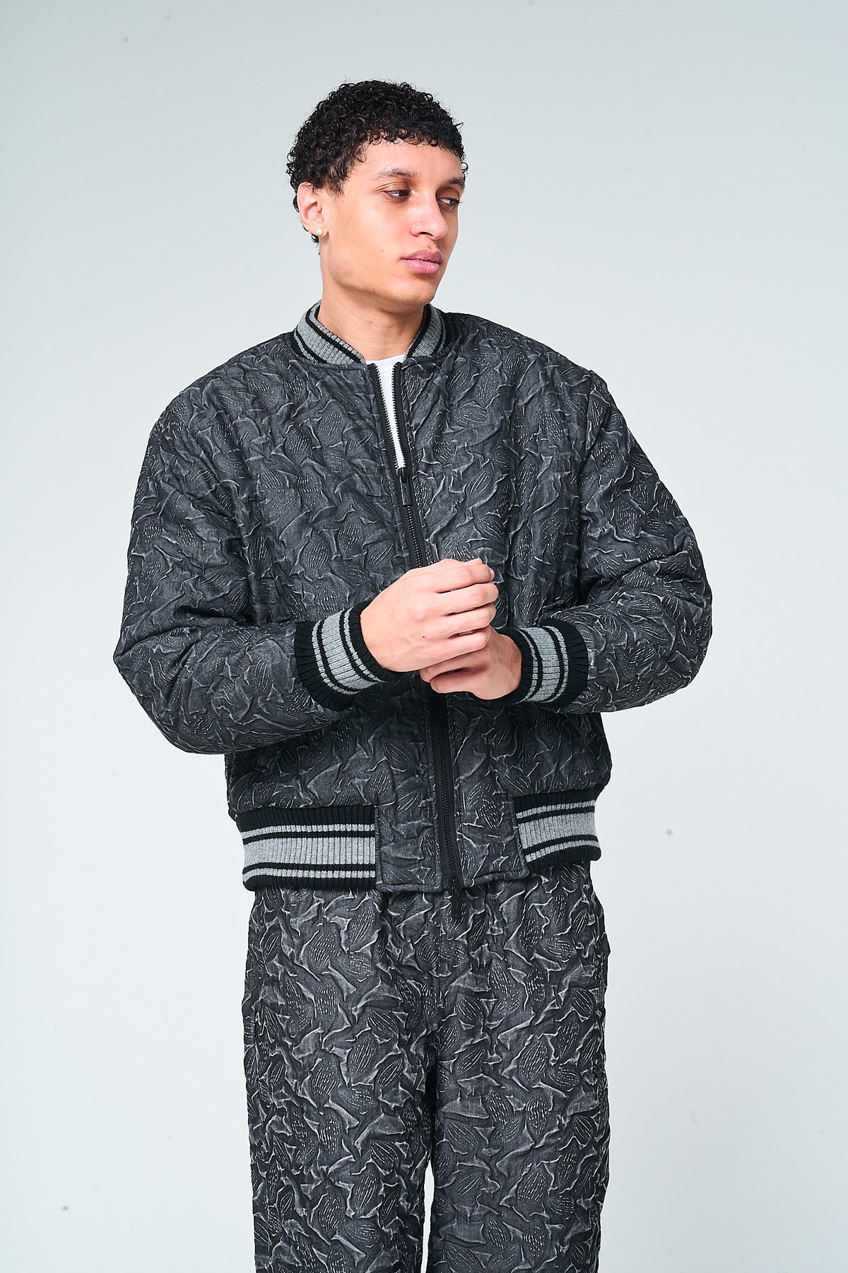 Fonsie Textured Bomber Jacket