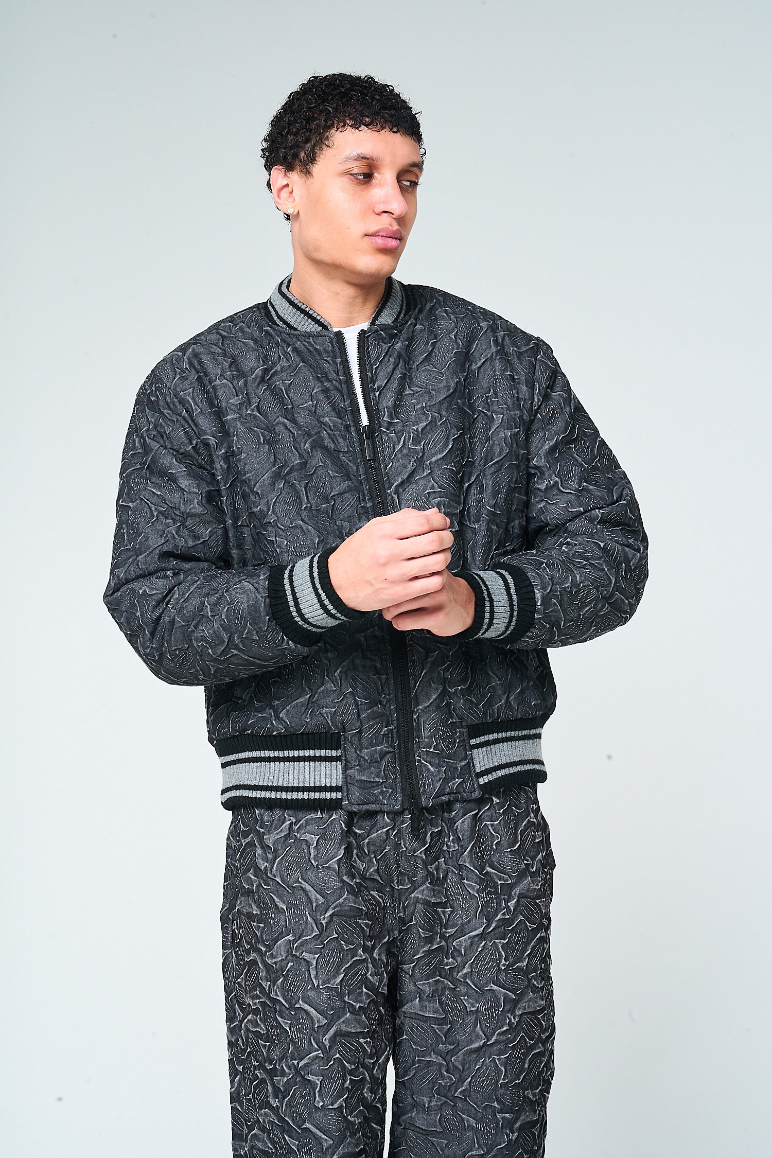 Fonsie Textured Bomber Jacket