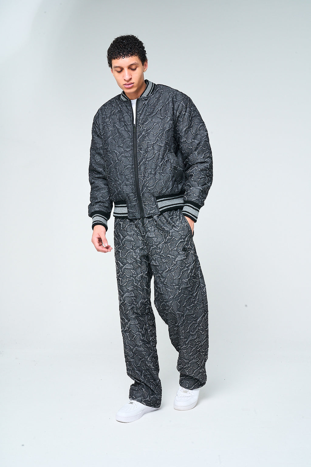 Fonsie Textured Bomber Jacket