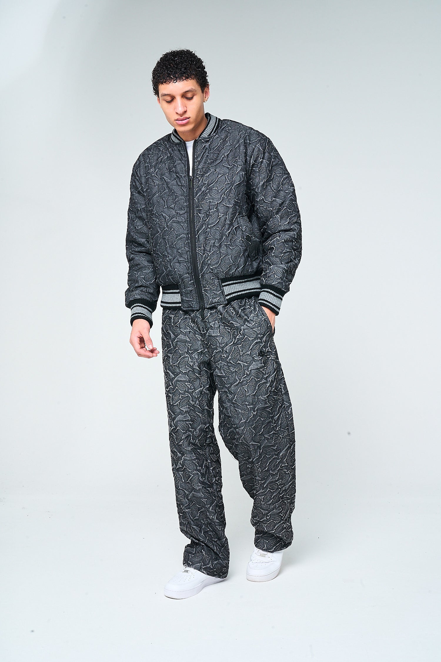 Fonsie Textured Bomber Jacket