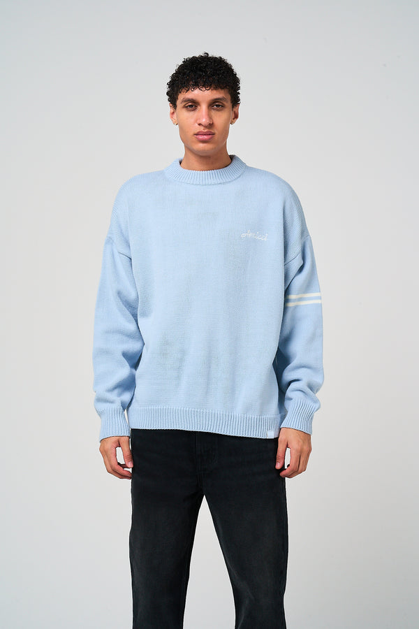 Nantes Gebreid T-shirt met lange mouwen, blauw