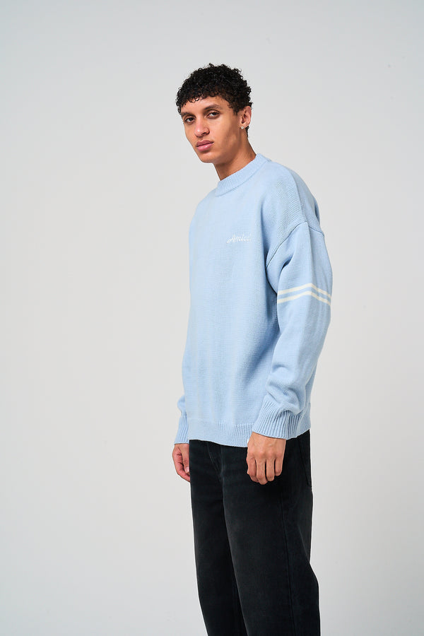 Nantes Gebreid T-shirt met lange mouwen, blauw