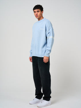 Nantes Long Sleeve Blue Knitted T Shirt