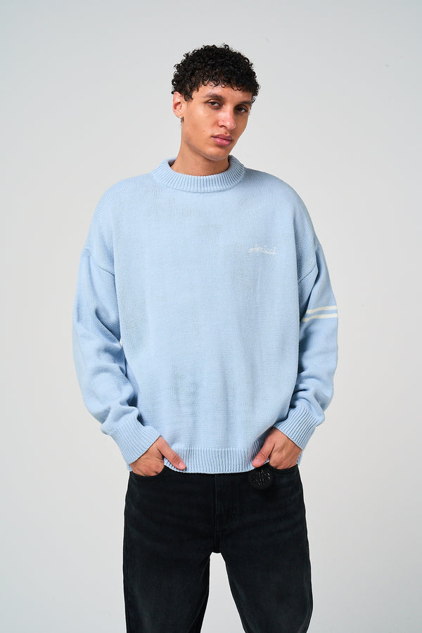 Nantes Gebreid T-shirt met lange mouwen, blauw