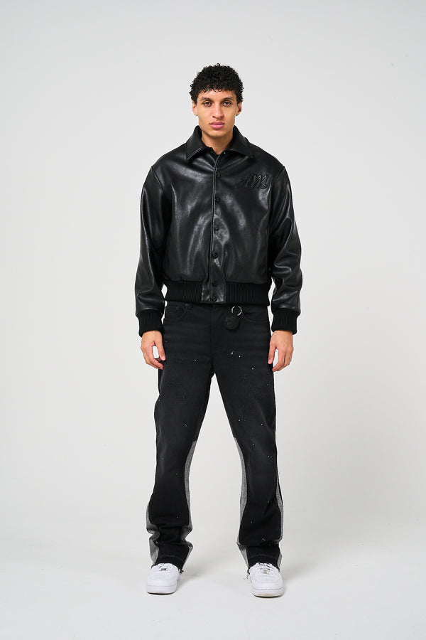 Fulton Leren Varsityjack