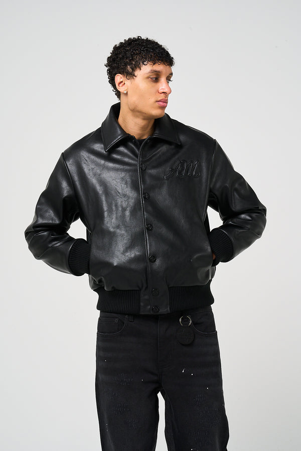 Fulton Leren Varsityjack