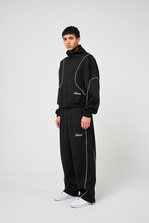 Bleecker zwarte joggingbroek met rits