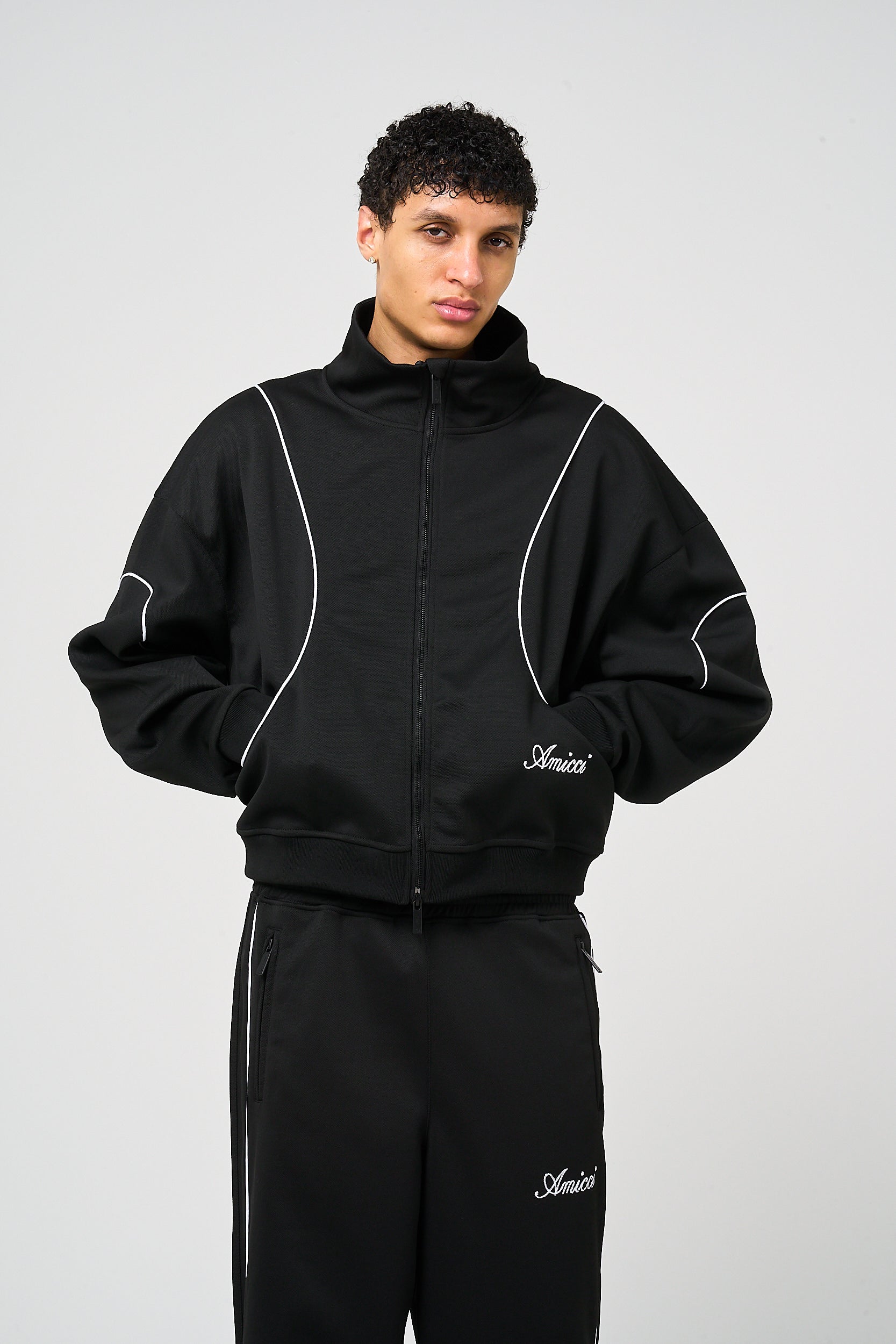 Bleecker Black Zip Through Top